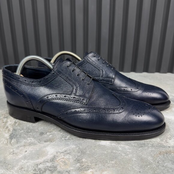 Louis Vuitton Derby Dress Lace Up Blue Taiga Leather 7 LV or 8 US or 41 EUR - Picture 4 of 17